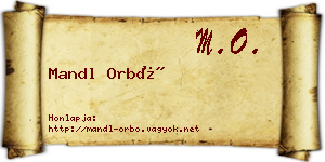 Mandl Orbó névjegykártya